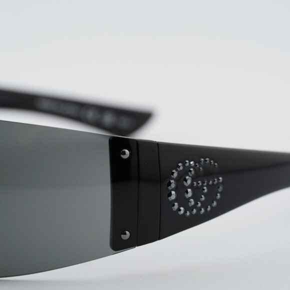 Gucci GG1958S 001 Sunglasses Ruthenium Shield Frame, Grey Lenses main image 3
